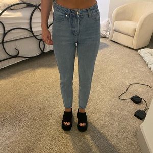 Light wash straight leg denim